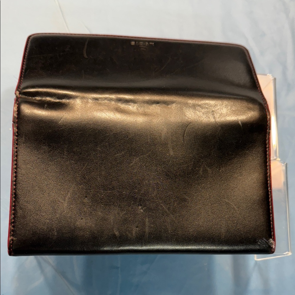 Lodis Black and Burgundy Leather Clutch. Very Soft Leather - Picture 4 of 8